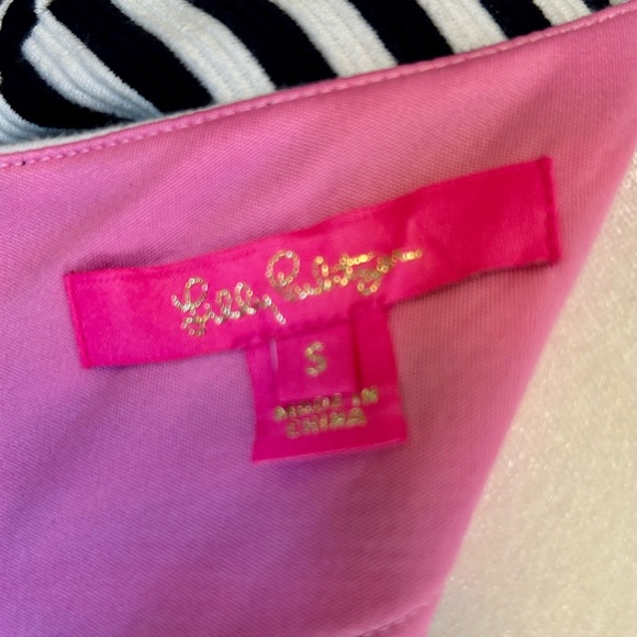 EUC LILLY PULITZER BLACK/WHITE STRIPED ALDEN DRESS, SZ S - Picture 7 of 7